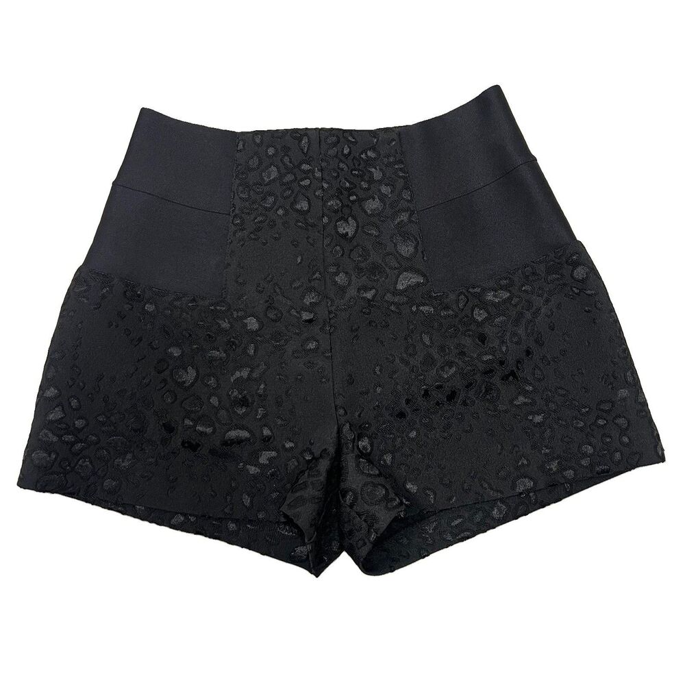 Guess Women's Black Jacquard Tailored Dress Shorts High Waisted Sexy Chic Size S